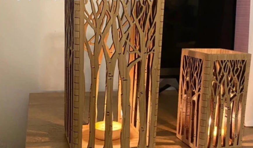 Wooden Candle Holder Bamboo Forest Lantern