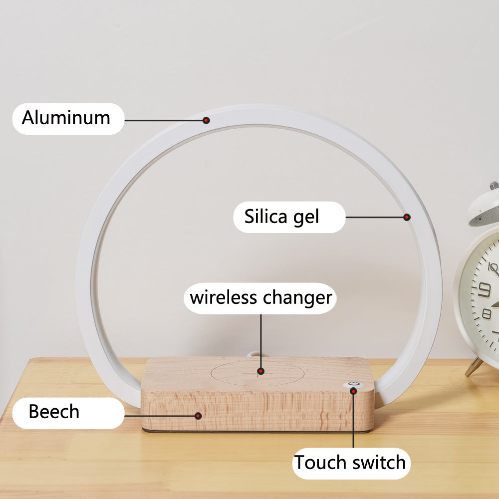 Multifunctional Wireless Charging Table Lamp β Metal Shade, USB Powered, Eye Protection, Creative Bedside Light