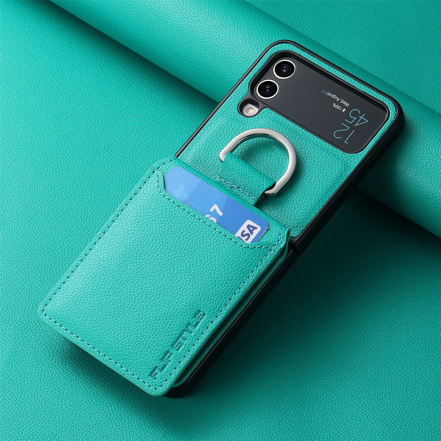 Multifunctional Solid Color Ring Phone Case – For Samsung Z Flip Series