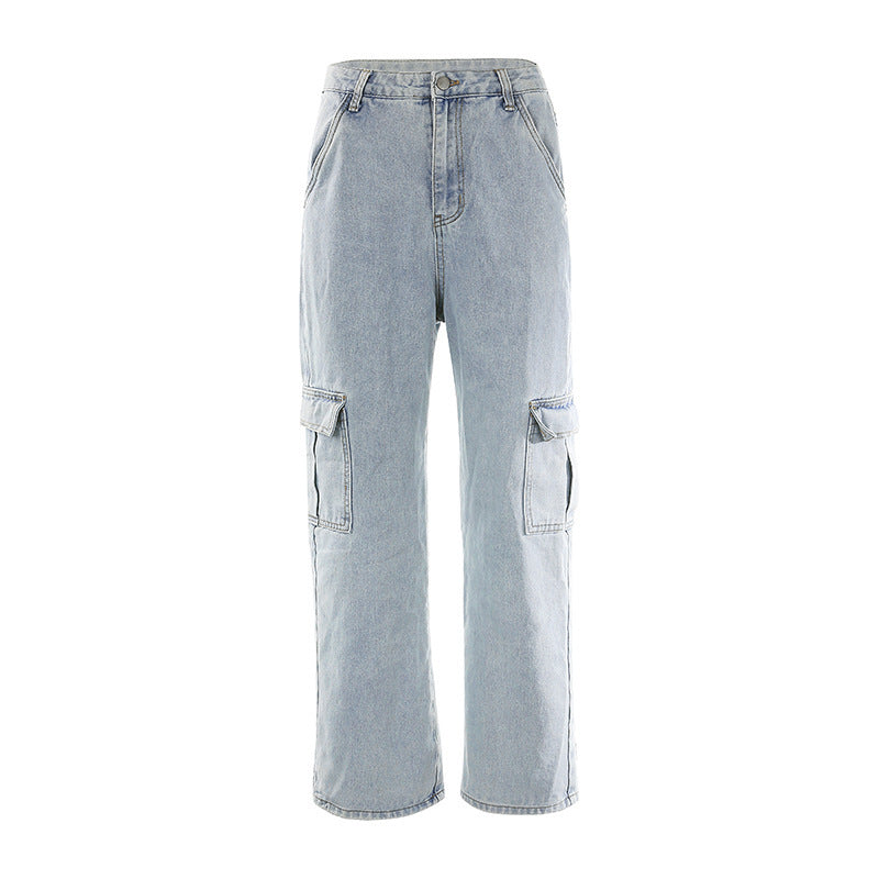 High Waist Wide-Leg Denim Trousers – Casual & Comfortable Fit
