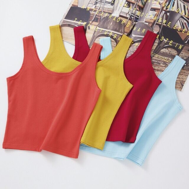 Short navy camisole Women's bottoming shirt