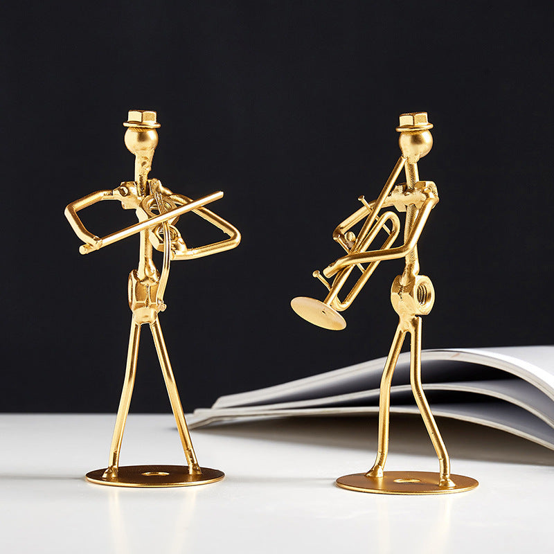 Creative Musician Gold Iron Ornaments Desk Decorations
