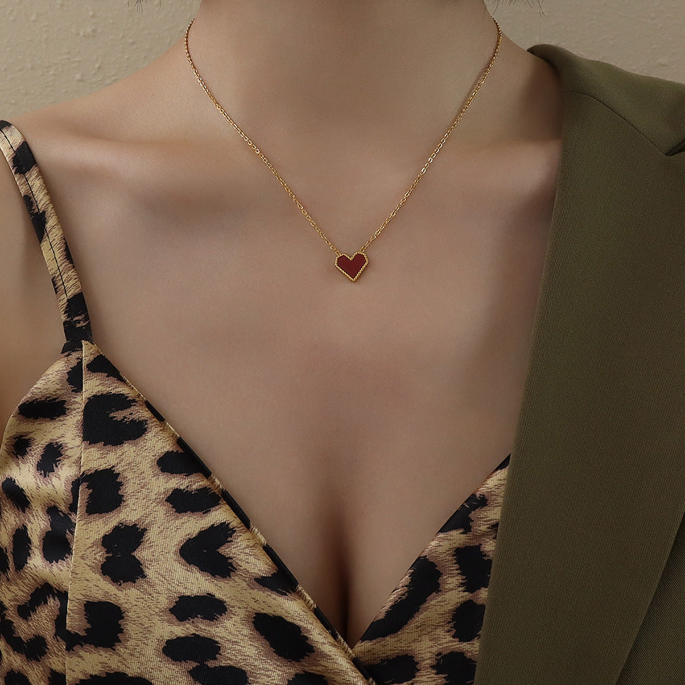 π French Style Peach Heart Clavicle Necklace β Romantic & Chic Acrylic Jewelry