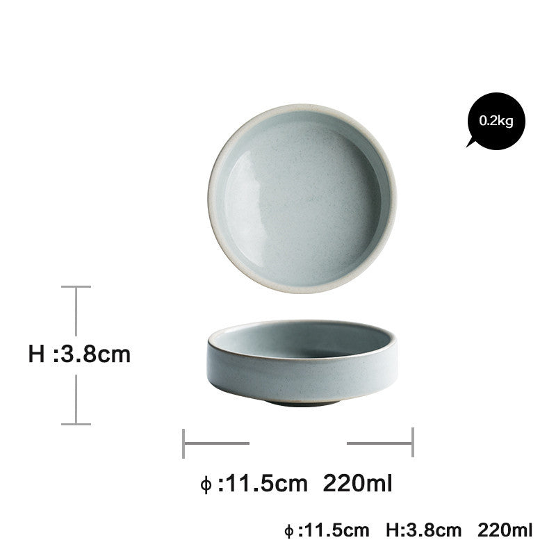 Nordic Style Porcelain Dinnerware Set – Flat Plates, Bowls & Sauce Plates with Sesame Glaze - Odyssey