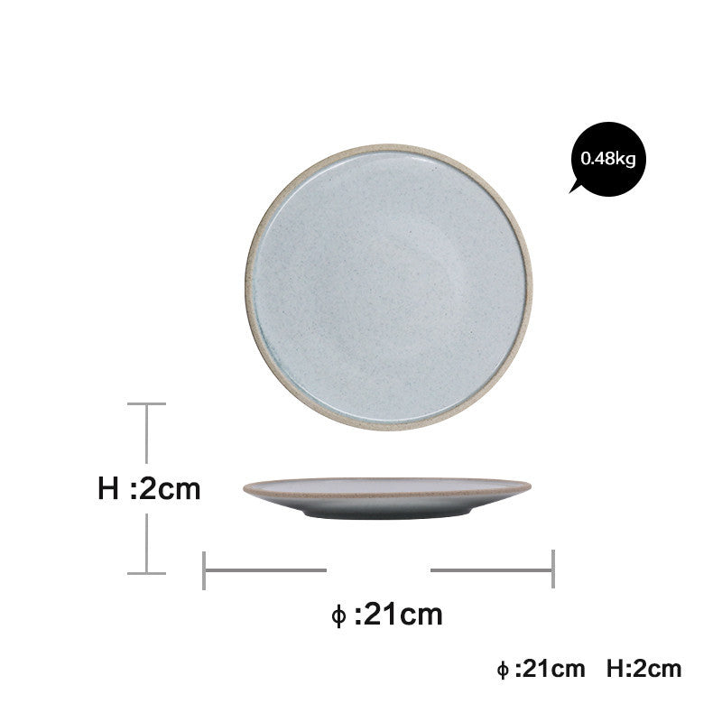 Nordic Style Porcelain Dinnerware Set – Flat Plates, Bowls & Sauce Plates with Sesame Glaze - Odyssey