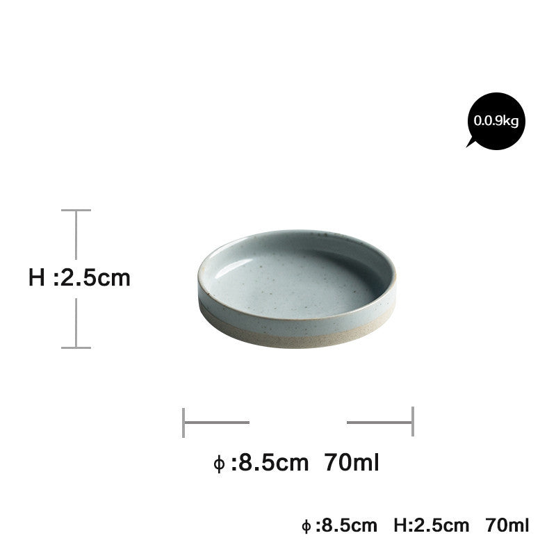 Nordic Style Porcelain Dinnerware Set – Flat Plates, Bowls & Sauce Plates with Sesame Glaze - Odyssey