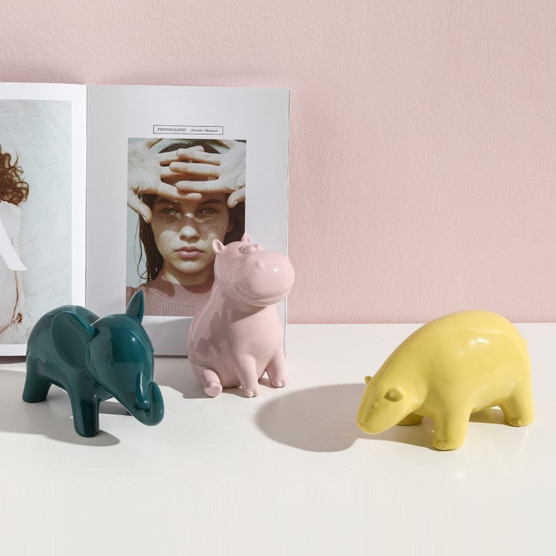 Modern minimalist ceramic animal ornaments