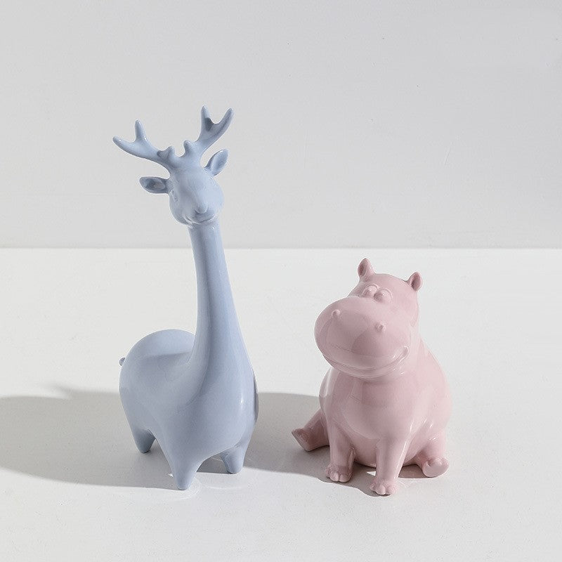 Modern minimalist ceramic animal ornaments