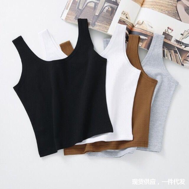 Short navy camisole Women's bottoming shirt