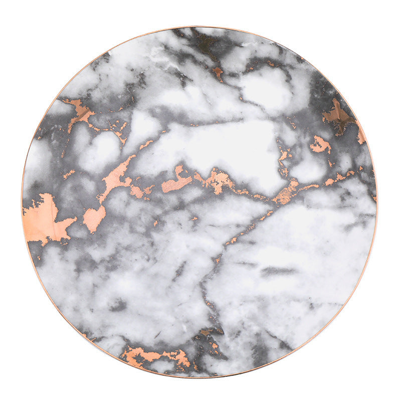 Western Ceramic Steak Plate – High-Temperature Fired Porcelain with Gold Trim