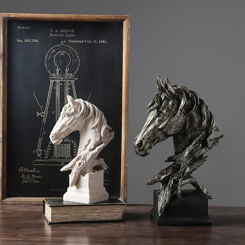 Resin simple modern horse head living room crafts