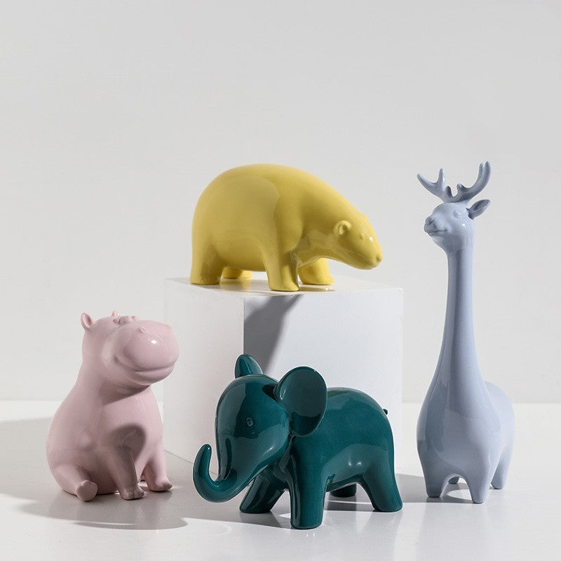 Modern minimalist ceramic animal ornaments