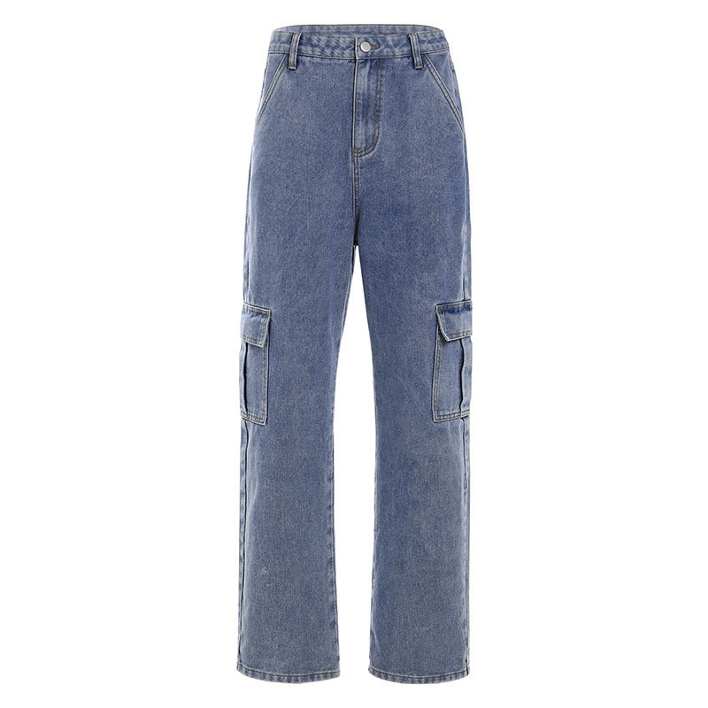 High Waist Wide-Leg Denim Trousers – Casual & Comfortable Fit