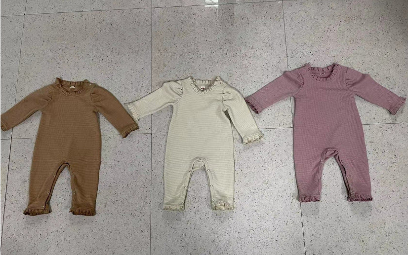 Kids' Lace Collar Long Sleeve Romper πΆπΈ β Soft Cotton, Multi-Color Options