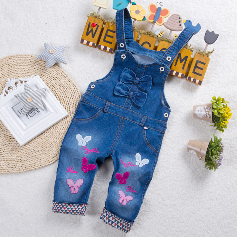 π Kids Strap Jeans β Unisex Cotton Suspender Pants