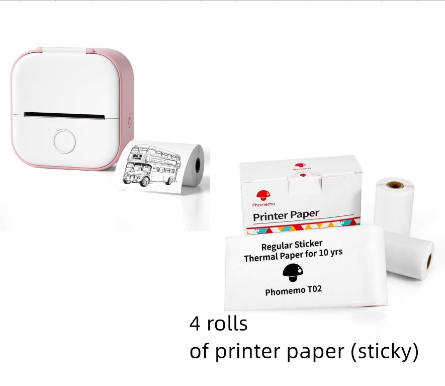 Phomemo T02 Mini Bluetooth Thermal Printer – Inkless Label & Photo Printer for iOS/Android