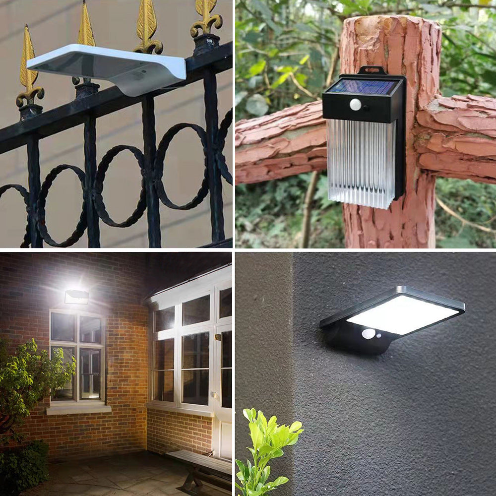 Outdoor Solar Courtyard Human Body Induction Wall Lamp Intelligent Light Sense Garden Villa Balcony Exterior Wall