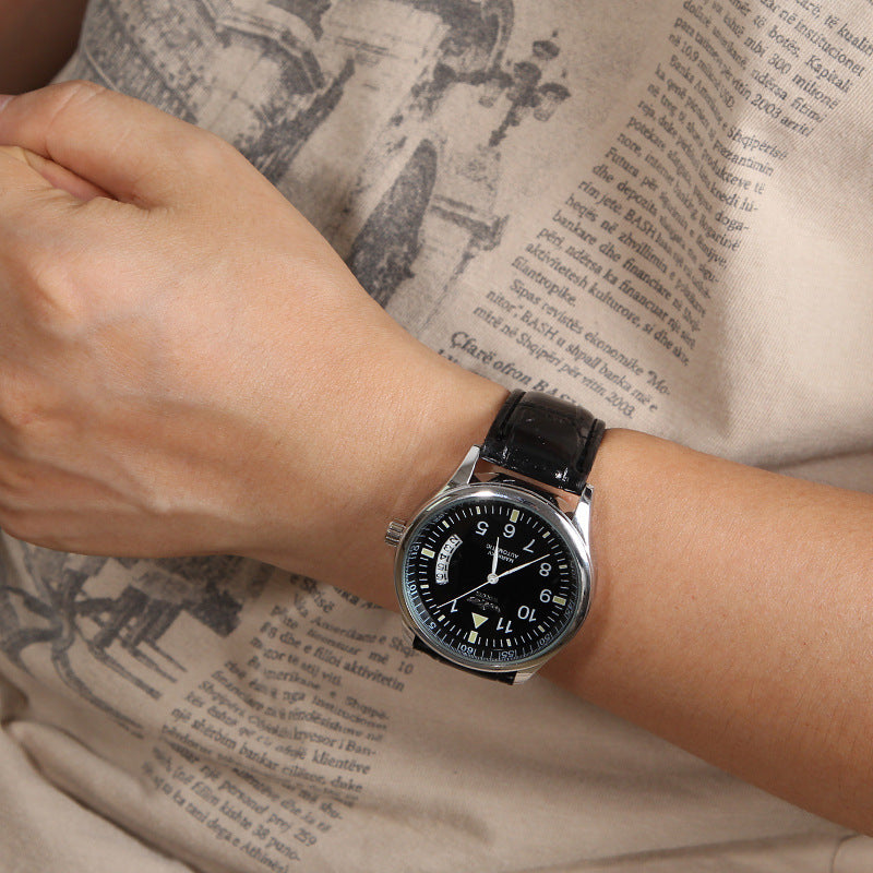 Unisex Calendar Digital Mechanical Watch – Automatic Movement with Leather Strap