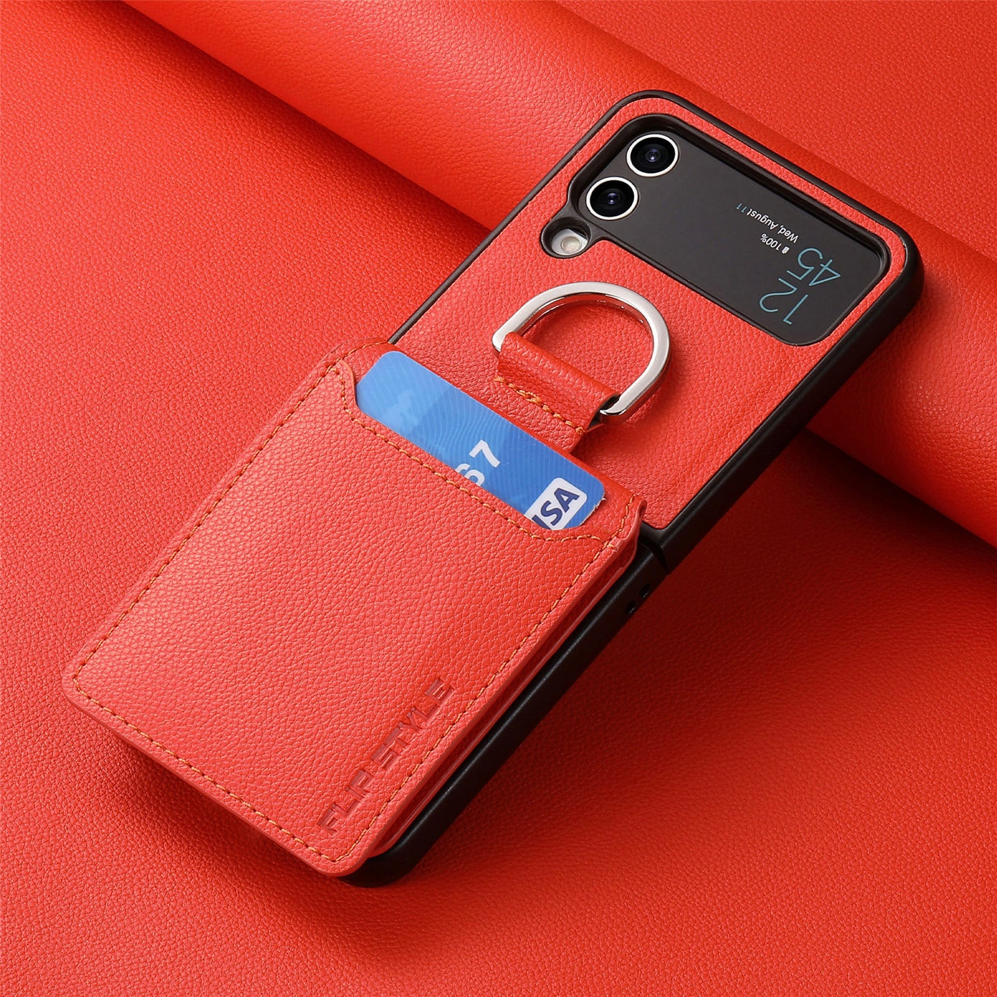 Multifunctional Solid Color Ring Phone Case – For Samsung Z Flip Series