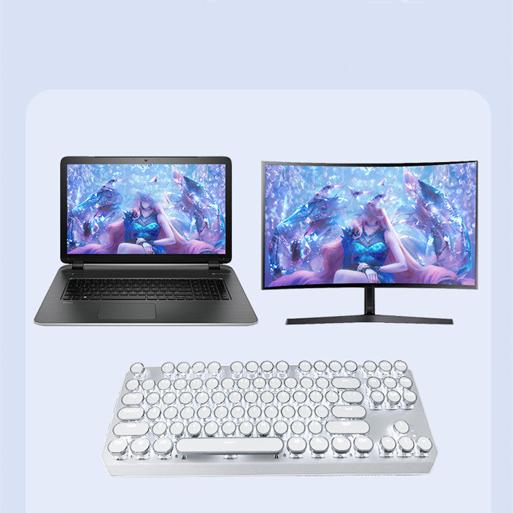 TK940 Bluetooth Mechanical Keyboard – 87-Key Green Shaft Metal Keyboard for Office & Gaming