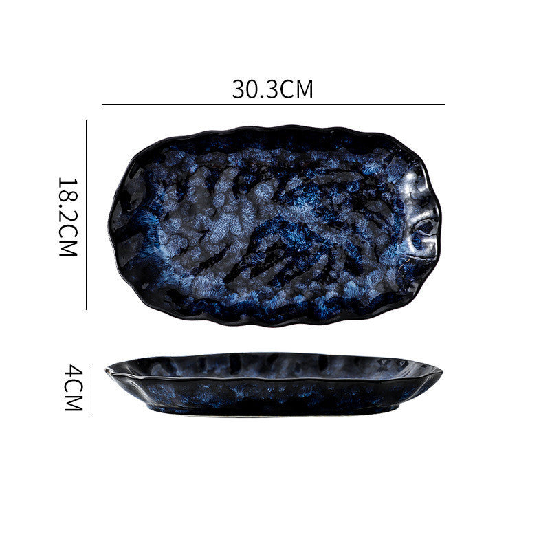 Blue Enchantress Ceramic Tableware Set – Luxury Hotel & Restaurant Plate and Bowl Collection