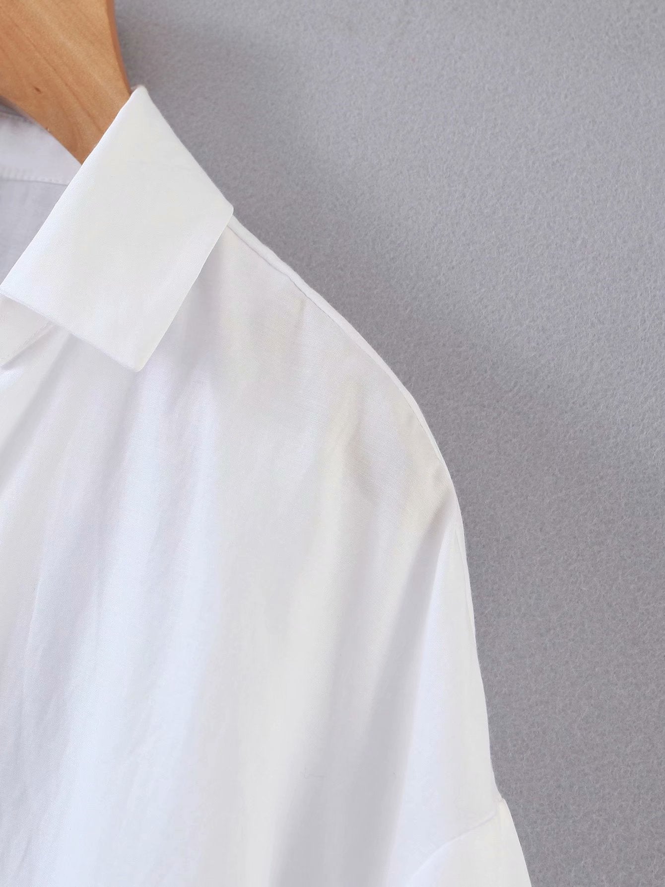 Women's Solid Balloon Sleeve Poplin Shirt Top