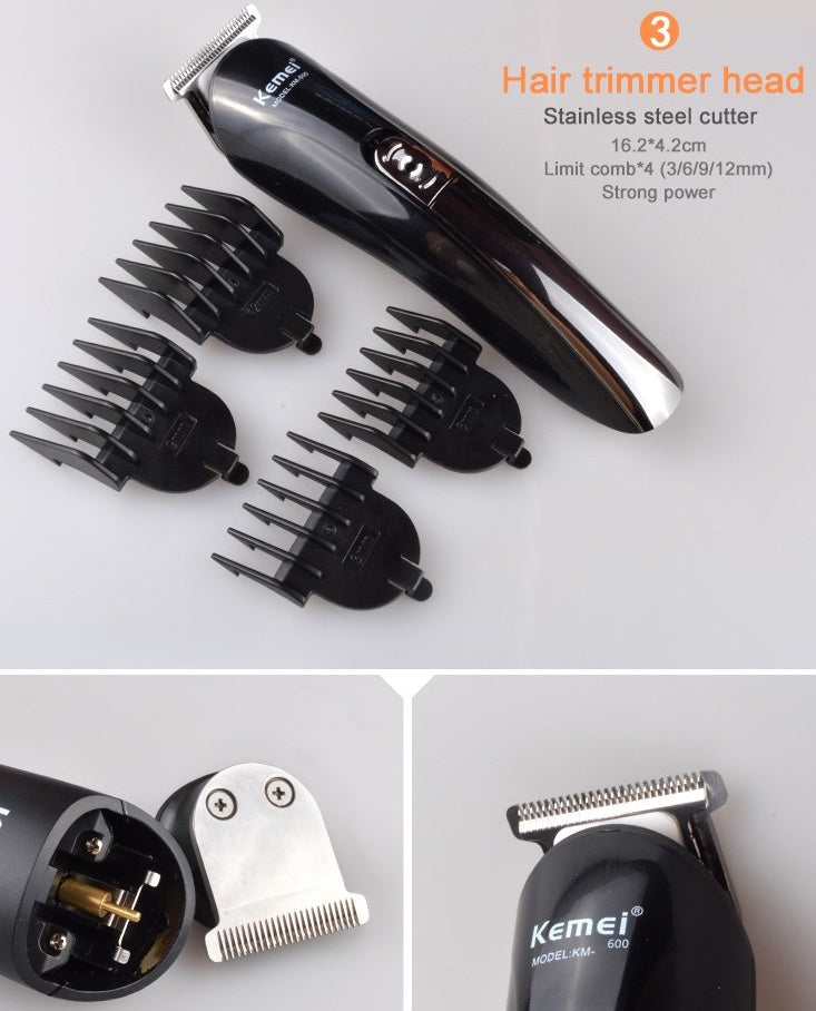 Kemei 6-in-1 Rechargeable Hair Trimmer β All-in-One Grooming Kit for Men