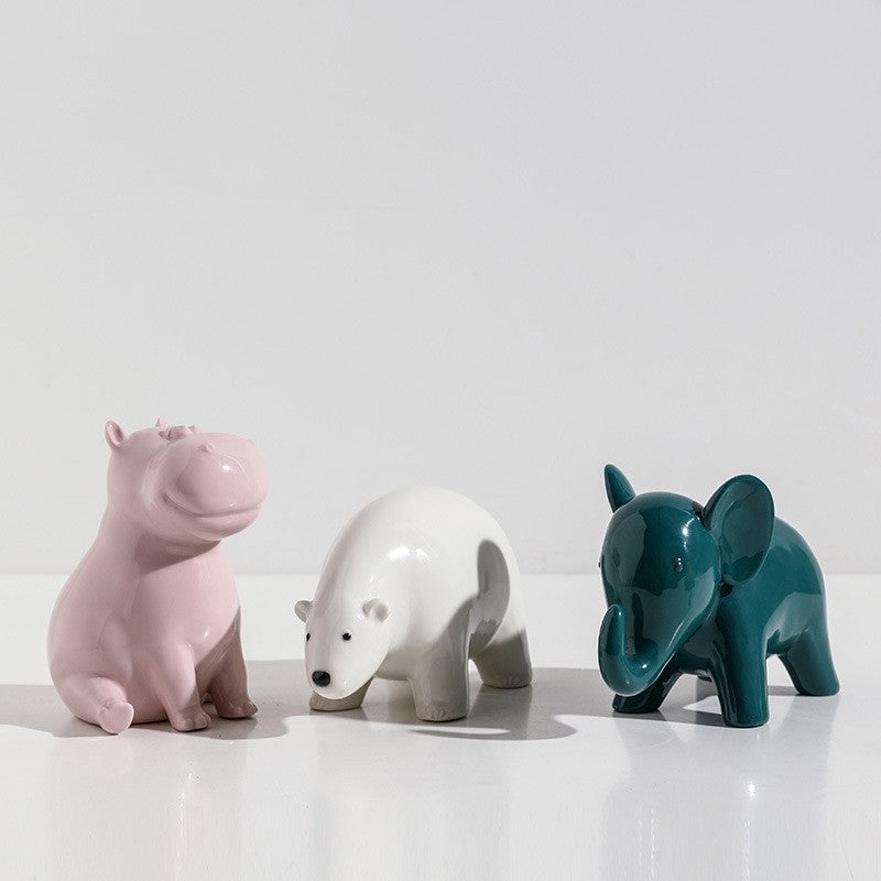 Modern minimalist ceramic animal ornaments