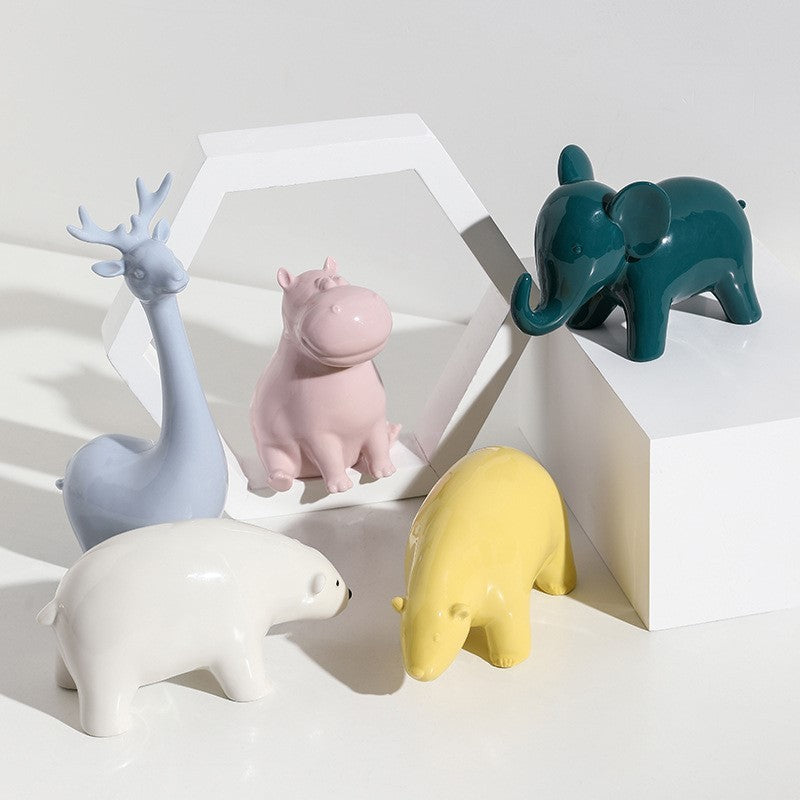 Modern minimalist ceramic animal ornaments
