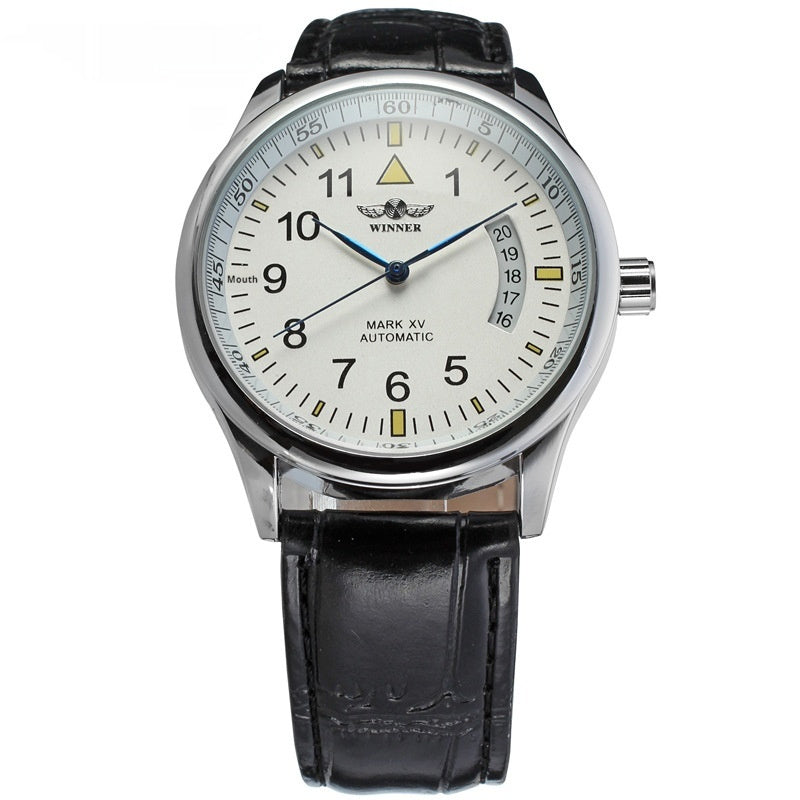 Unisex Calendar Digital Mechanical Watch – Automatic Movement with Leather Strap