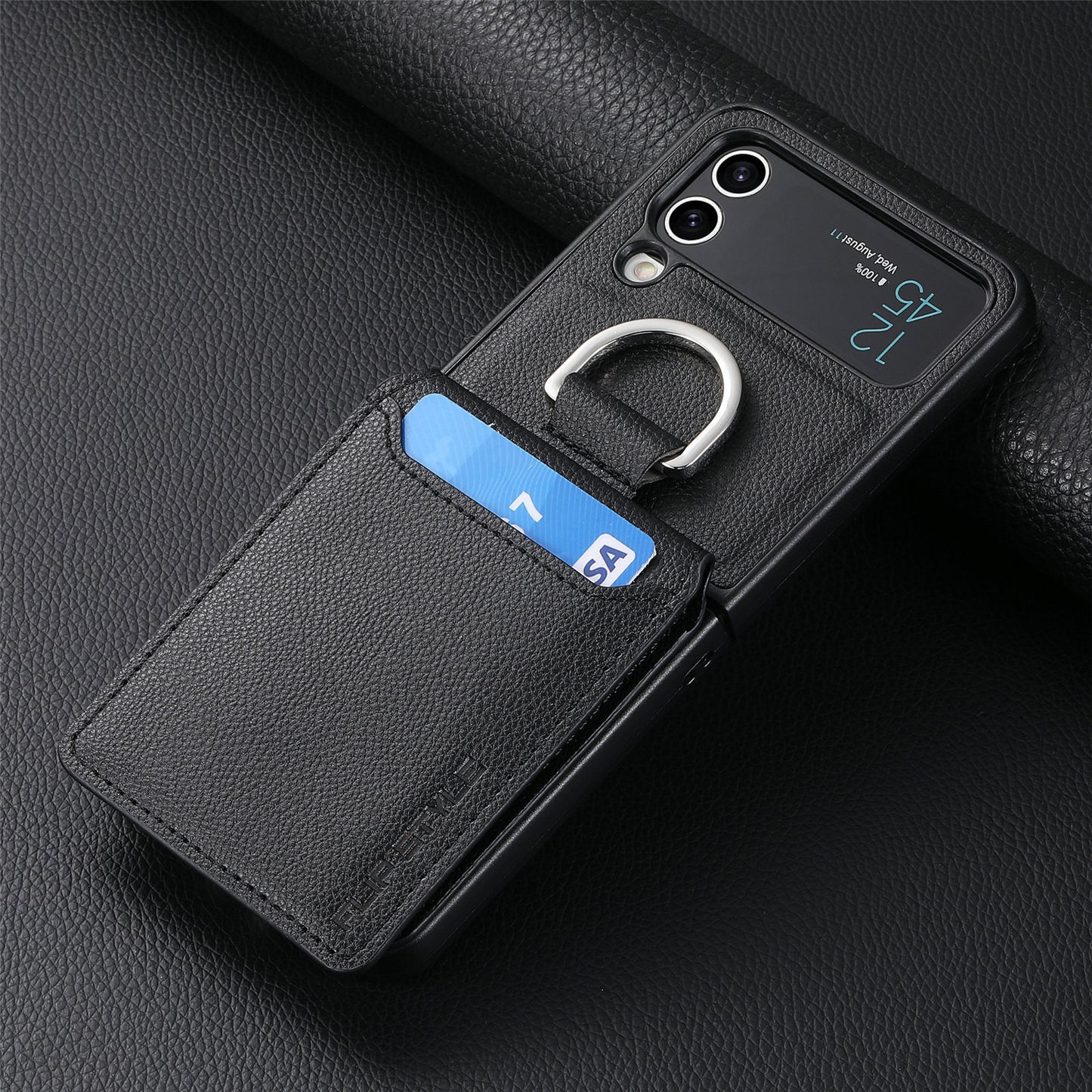 Multifunctional Solid Color Ring Phone Case – For Samsung Z Flip Series