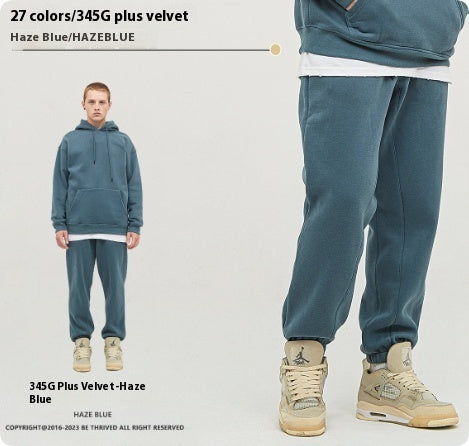 Solid Color Casual Velvet Sweatpants β Men's Ankle Banded Pants