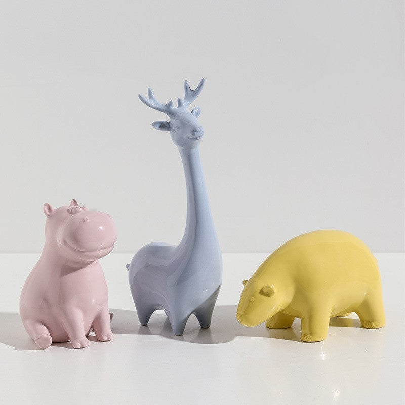 Modern minimalist ceramic animal ornaments