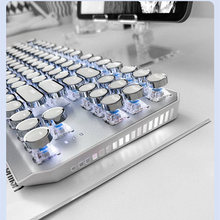 TK940 Bluetooth Mechanical Keyboard – 87-Key Green Shaft Metal Keyboard for Office & Gaming