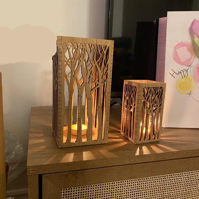 Wooden Candle Holder Bamboo Forest Lantern
