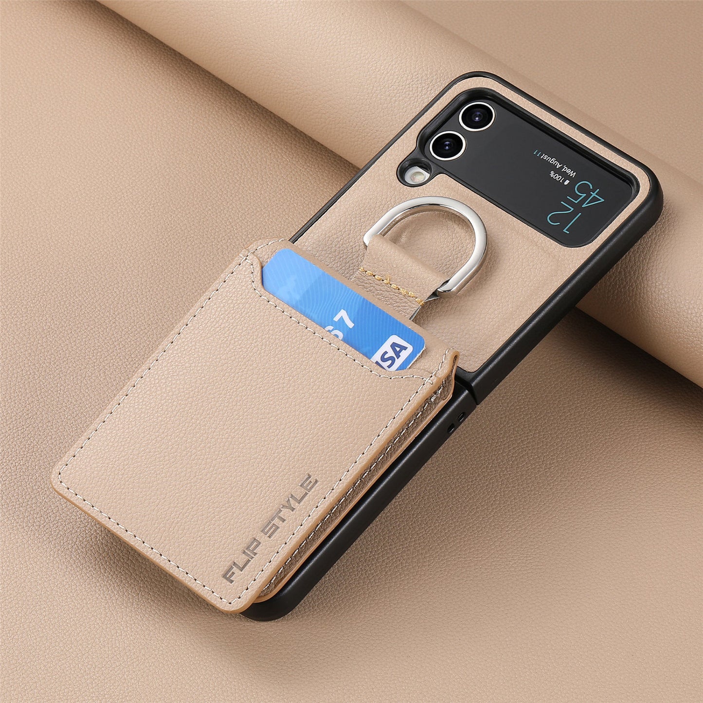 Multifunctional Solid Color Ring Phone Case – For Samsung Z Flip Series