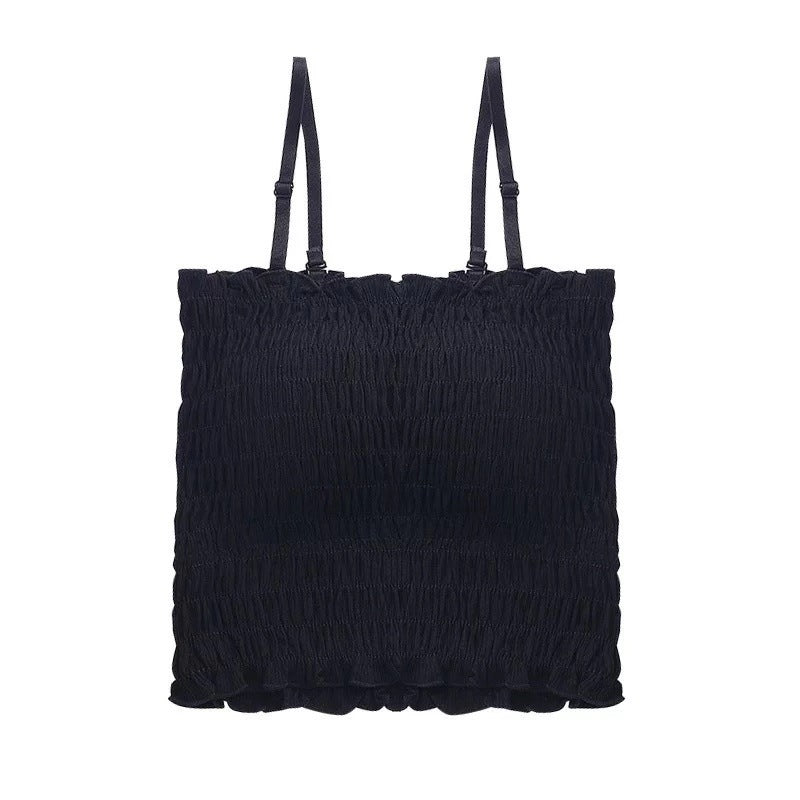 Wrinkled Chest-wrapped Beautiful Back Tube Top Vest Women