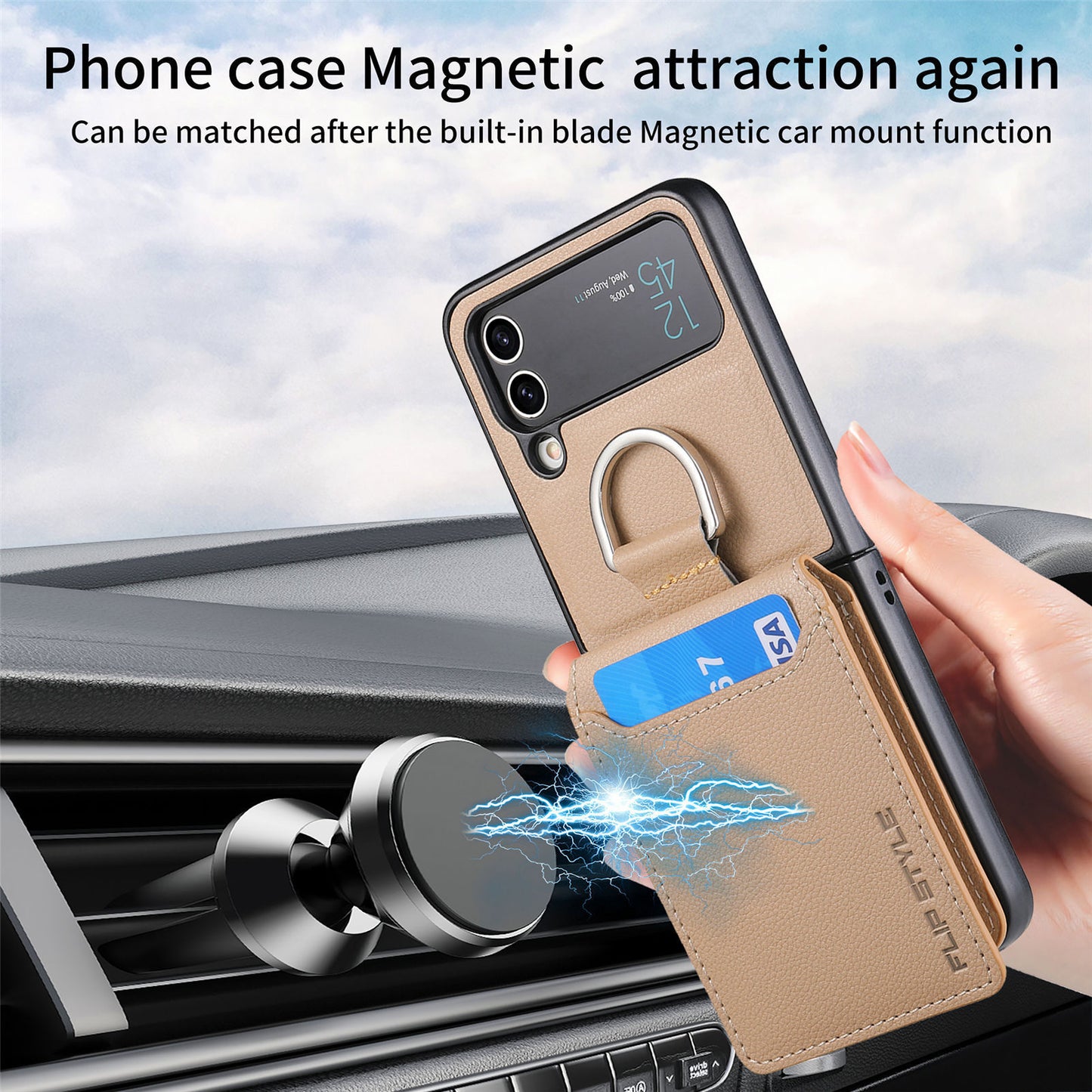 Multifunctional Solid Color Ring Phone Case – For Samsung Z Flip Series