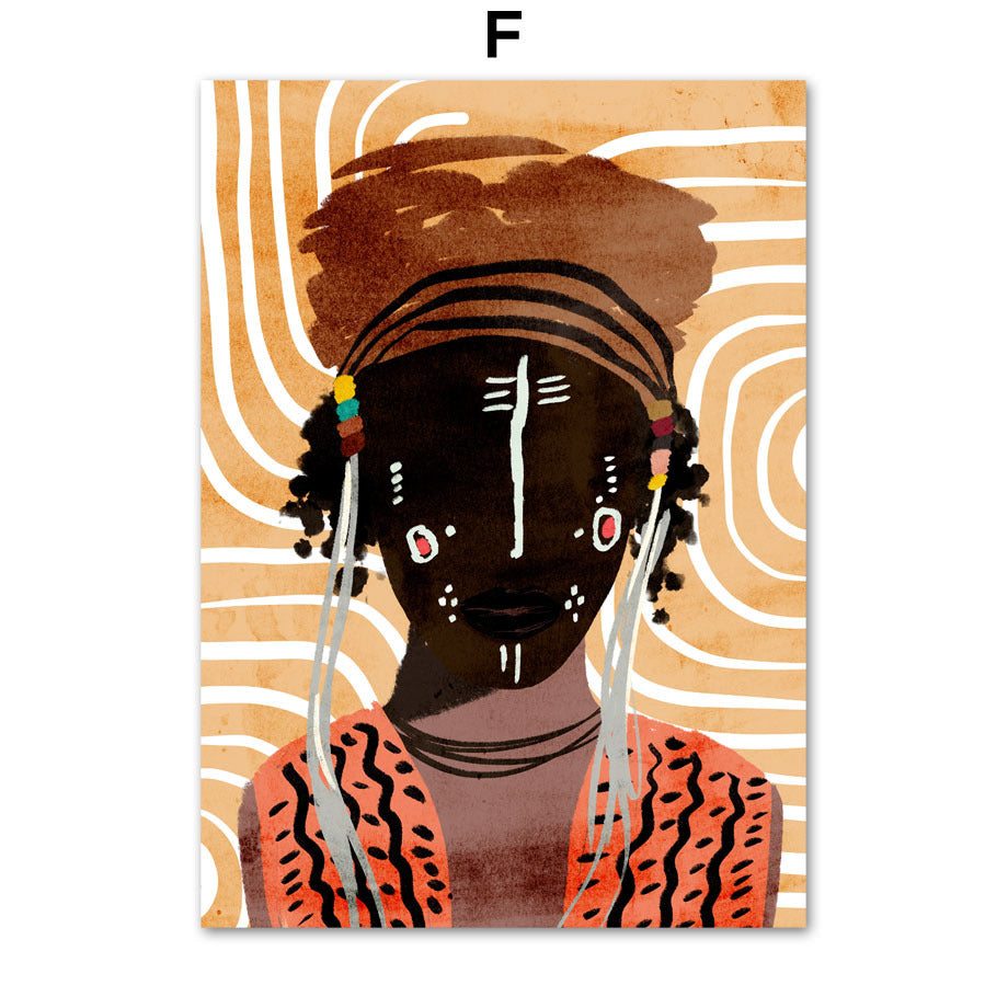 Abstract Girl Canvas Wall Art – Modern Frameless Home Decor for Living Room