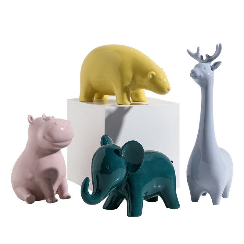 Modern minimalist ceramic animal ornaments