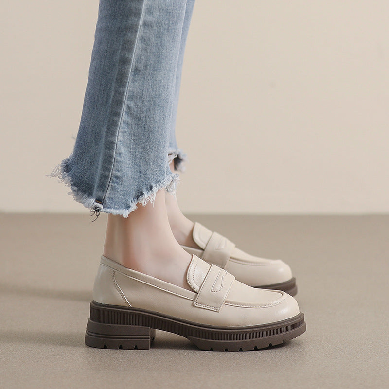 Vintage Leather Loafers for Women π β Height Boost, British Style π¬π§