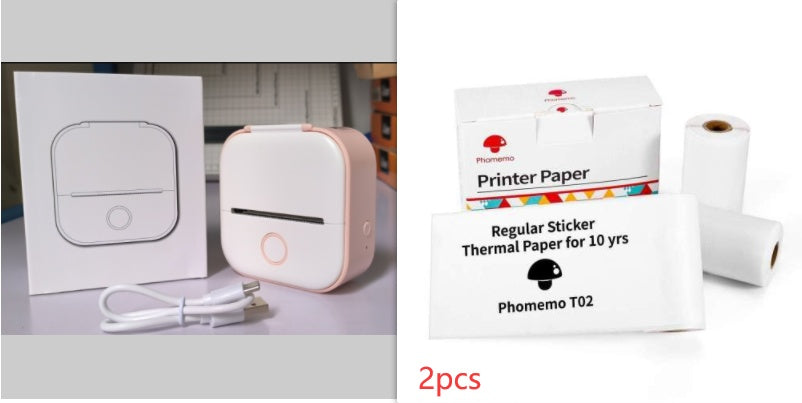 Phomemo T02 Mini Bluetooth Thermal Printer – Inkless Label & Photo Printer for iOS/Android