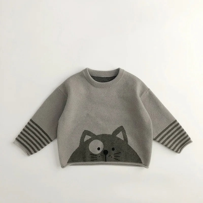๐งถ Cozy Critters Knit Pullover โ Warmth with a Whisker of Fun ๐พ