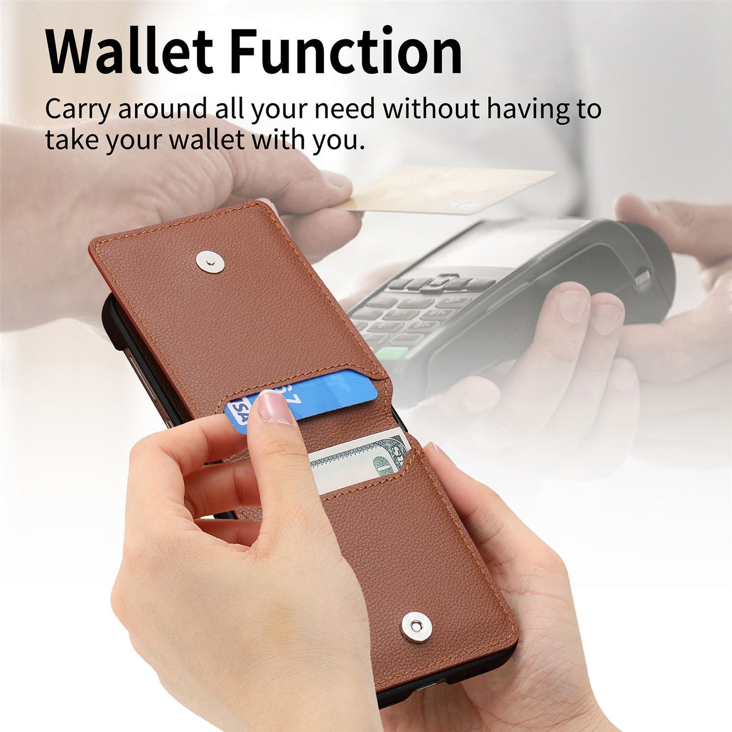 Multifunctional Solid Color Ring Phone Case – For Samsung Z Flip Series