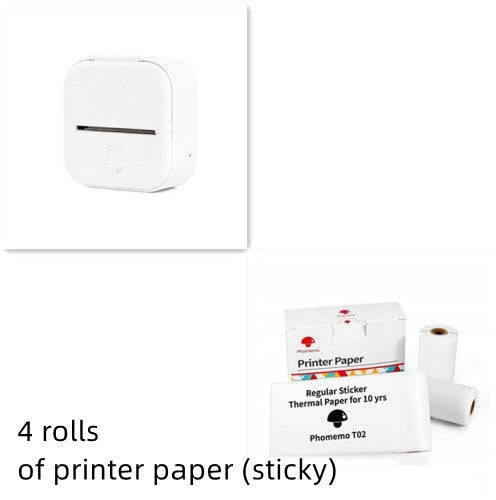 Phomemo T02 Mini Bluetooth Thermal Printer – Inkless Label & Photo Printer for iOS/Android