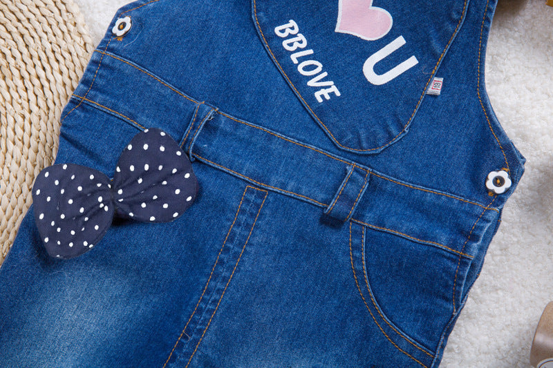 π Kids Strap Jeans β Unisex Cotton Suspender Pants