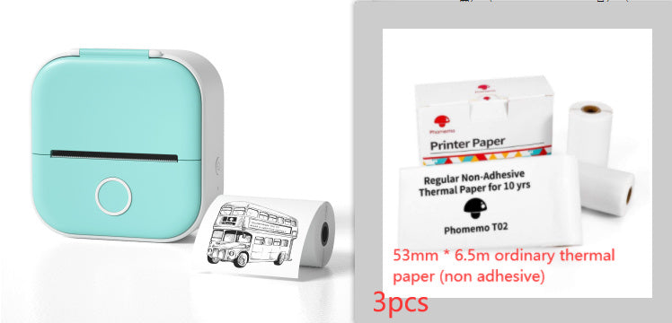 Phomemo T02 Mini Bluetooth Thermal Printer – Inkless Label & Photo Printer for iOS/Android