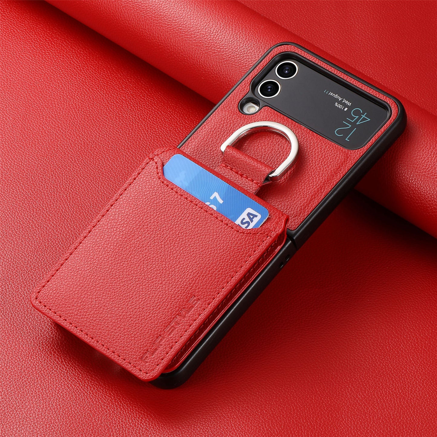 Multifunctional Solid Color Ring Phone Case – For Samsung Z Flip Series