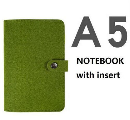 Felt Loose Spiral Notebook Journal Book Minimalist Creative