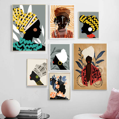 Abstract Girl Canvas Wall Art – Modern Frameless Home Decor for Living Room